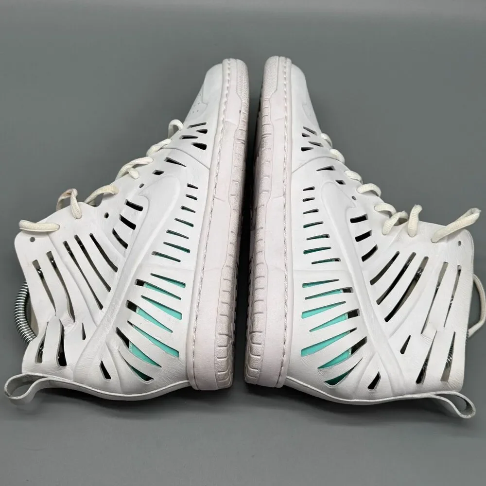 Nike Joli Dunk Sky Hi Hidden Wedge Women's 9.5 White Sneakers Shoes Cut Out Heel